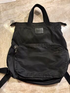 henri bendel Black Nylon convertible travel Backpack